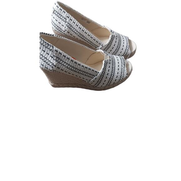 Toms Michelle Peep Toe Wedge Sandal Espadrilles Shoe Women's Size 11 - Picture 4 of 6